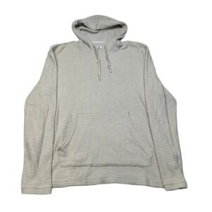 Rainforest‎ Waffle Knit Pullover Hoodie Mens Medium Cream Beige Sweatshirt